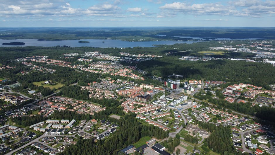 A neighborhood scene documented at dusk